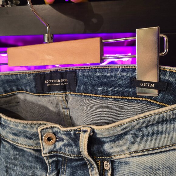 SCOTCH & SODA SKIM ACID WASH SKINNY JEANS US 31/32 - Picture 3 of 7